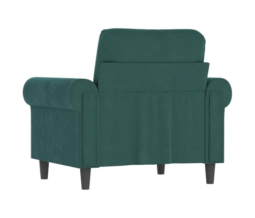 Sillón de terciopelo verde oscuro 60 cm