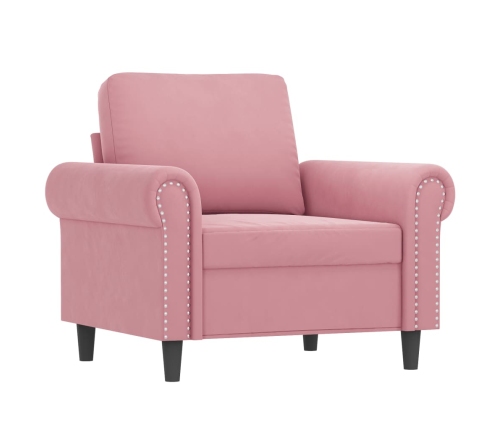 Sillón de terciopelo rosa 60 cm