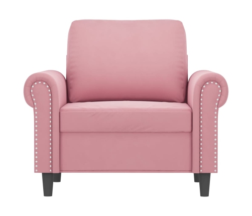 Sillón de terciopelo rosa 60 cm