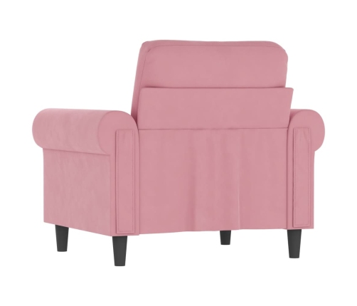 Sillón de terciopelo rosa 60 cm