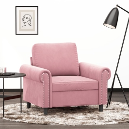 Sillón de terciopelo rosa 60 cm