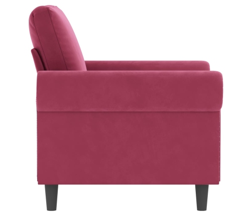 vidaXL Sillón de terciopelo rojo tinto 60 cm