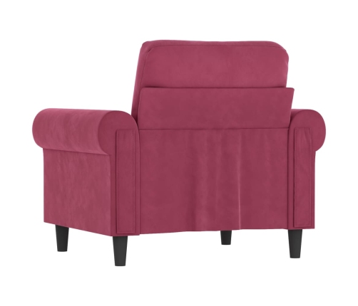 vidaXL Sillón de terciopelo rojo tinto 60 cm