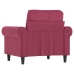 vidaXL Sillón de terciopelo rojo tinto 60 cm