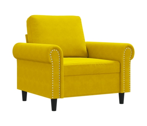 Sillón de terciopelo amarillo 60 cm