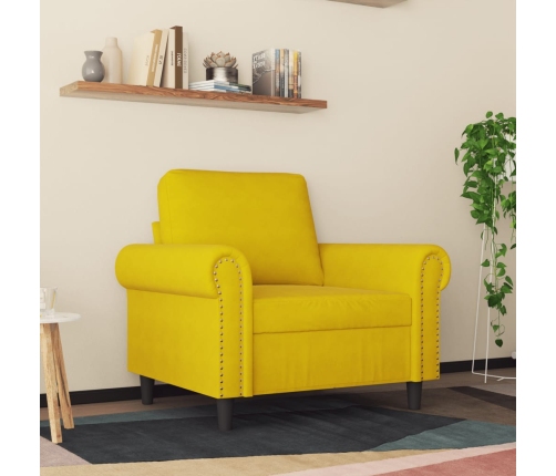 Sillón de terciopelo amarillo 60 cm