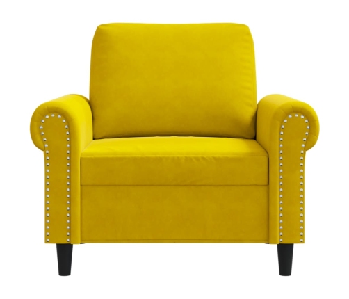 Sillón de terciopelo amarillo 60 cm