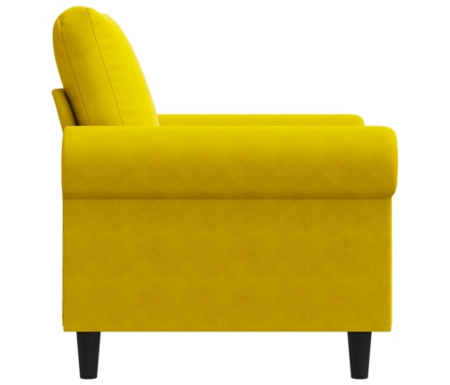 Sillón de terciopelo amarillo 60 cm