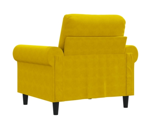 Sillón de terciopelo amarillo 60 cm