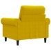 Sillón de terciopelo amarillo 60 cm