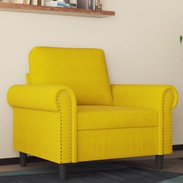 Sillón de terciopelo amarillo 60 cm