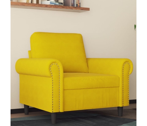 Sillón de terciopelo amarillo 60 cm