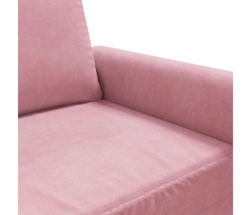 Sofá de 2 plazas terciopelo rosa 120 cm