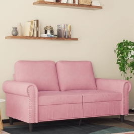 Sofá de 2 plazas terciopelo rosa 120 cm