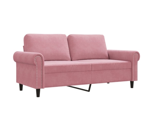 Sofá de 2 plazas terciopelo rosa 140 cm