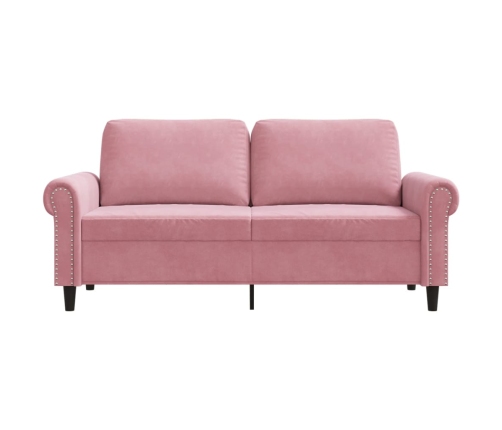 Sofá de 2 plazas terciopelo rosa 140 cm