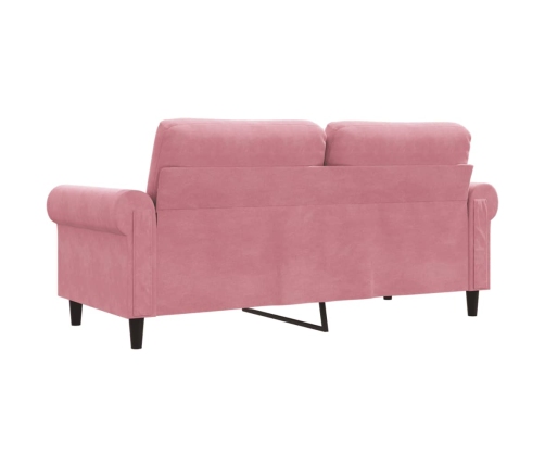 Sofá de 2 plazas terciopelo rosa 140 cm