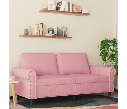 Sofá de 2 plazas terciopelo rosa 140 cm