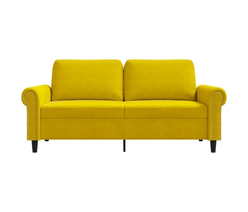 Sofá de 2 plazas terciopelo amarillo 140 cm