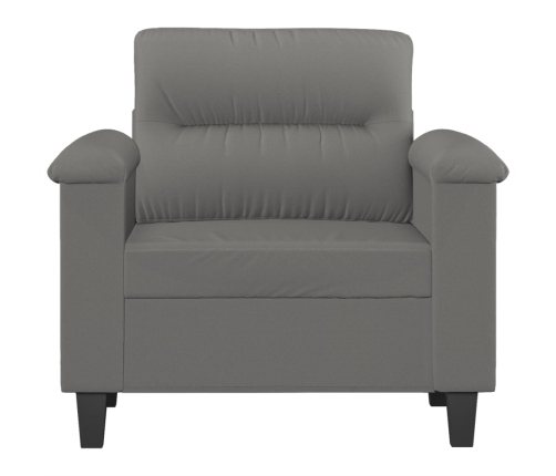 Sillón de tela microfibra gris oscuro 60 cm