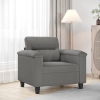 Sillón de tela microfibra gris oscuro 60 cm