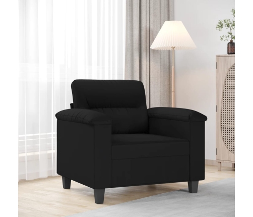 Sillón de tela de microfibra negro 60 cm