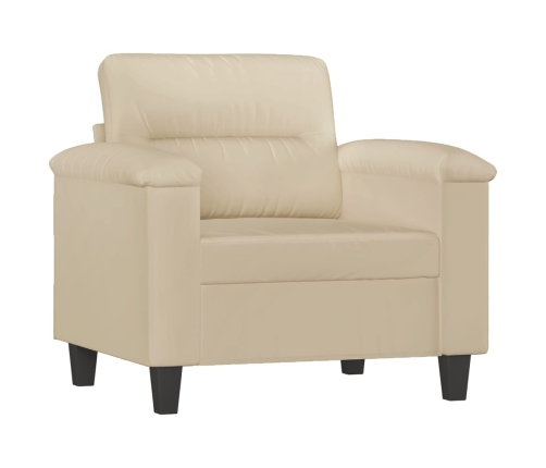 vidaXL Sillón de tela de microfibra color crema 60 cm