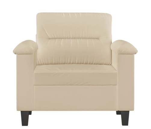 vidaXL Sillón de tela de microfibra color crema 60 cm