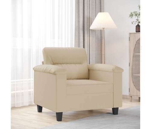 vidaXL Sillón de tela de microfibra color crema 60 cm