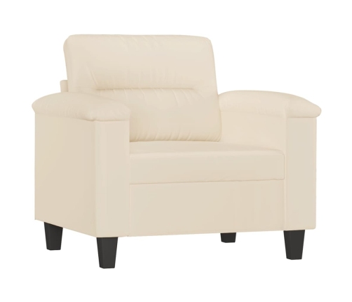 Sillón de tela de microfibra beige 60 cm