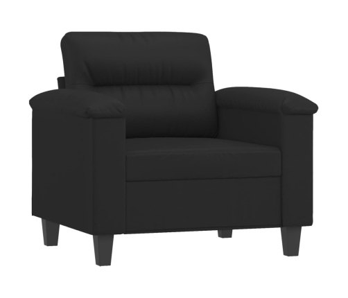 Sillón cuero sintético negro 60 cm