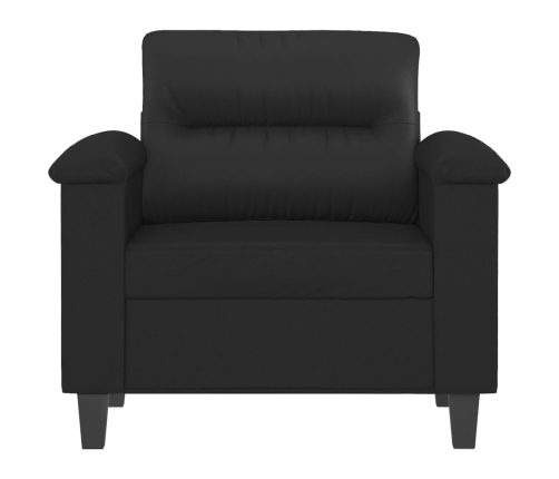 Sillón cuero sintético negro 60 cm