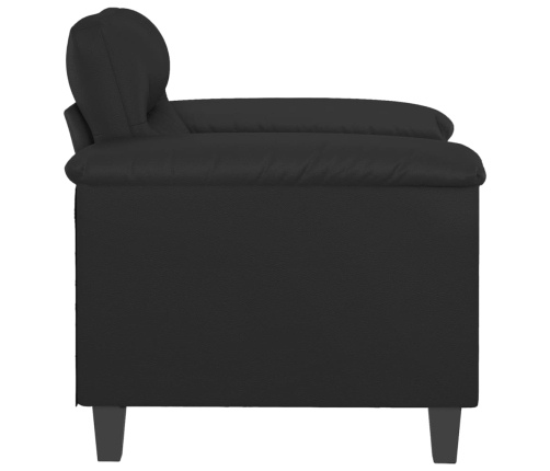 Sillón cuero sintético negro 60 cm