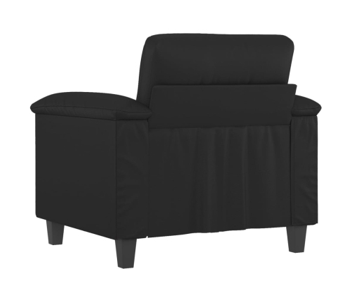 Sillón cuero sintético negro 60 cm