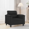 Sillón cuero sintético negro 60 cm