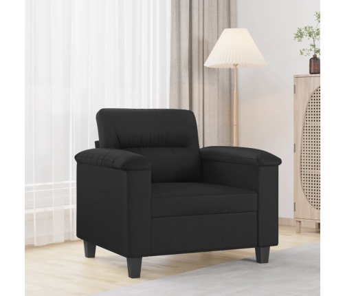 Sillón cuero sintético negro 60 cm