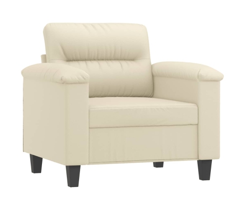 Sillón cuero sintético crema 60 cm