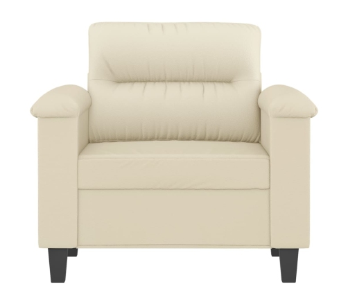 Sillón cuero sintético crema 60 cm