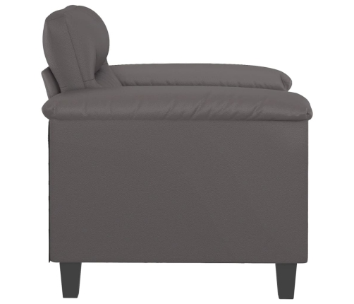 Sillón cuero sintético gris 60 cm