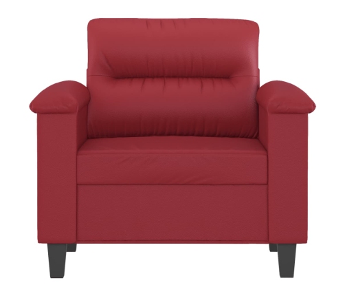 Sillón cuero sintético rojo tinto 60 cm