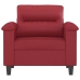 Sillón cuero sintético rojo tinto 60 cm