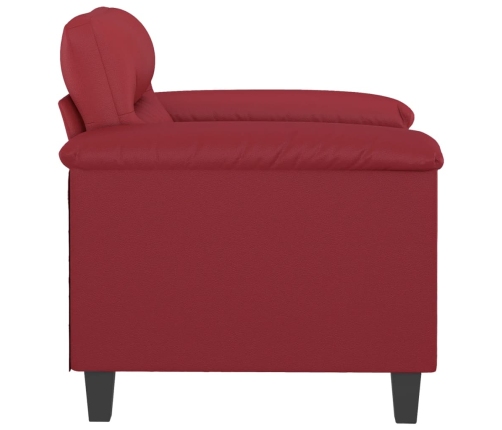 Sillón cuero sintético rojo tinto 60 cm