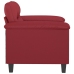 Sillón cuero sintético rojo tinto 60 cm