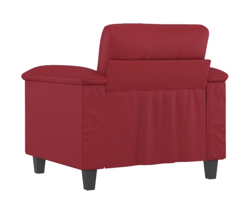 Sillón cuero sintético rojo tinto 60 cm