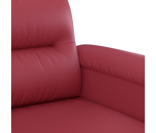 Sillón cuero sintético rojo tinto 60 cm