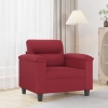 Sillón cuero sintético rojo tinto 60 cm