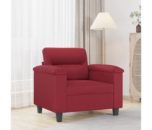 Sillón cuero sintético rojo tinto 60 cm