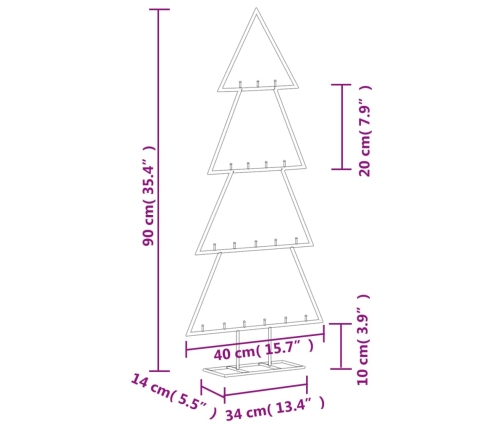 Árbol de Navidad para decoración metal negro 90 cm