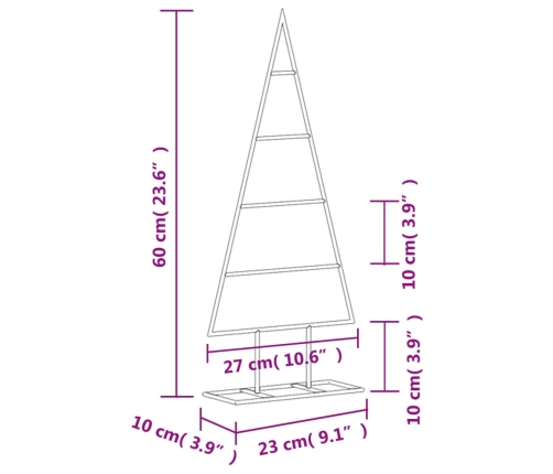 Árbol de Navidad para decoración metal negro 60 cm