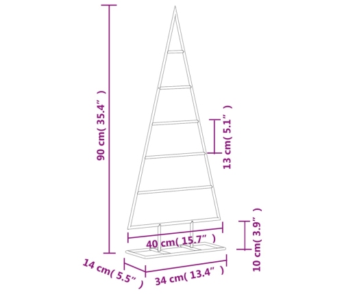 Árbol de Navidad para decoración metal negro 90 cm